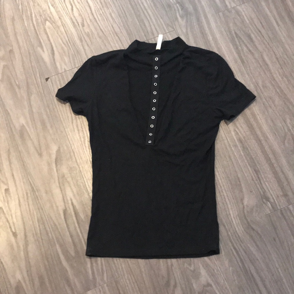 Tee with cleavage